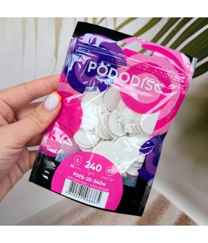 Змінні файли білі на м'якій основі для педикюрного диска PODODISC L 240 грит 50 шт
